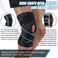 Rodillera piezas con estabilizadores laterales y almohadillas de Gel para rótula, soporte de rodilla de compresión ajustable, alivio del dolor articular, 1 unidad - details 7
