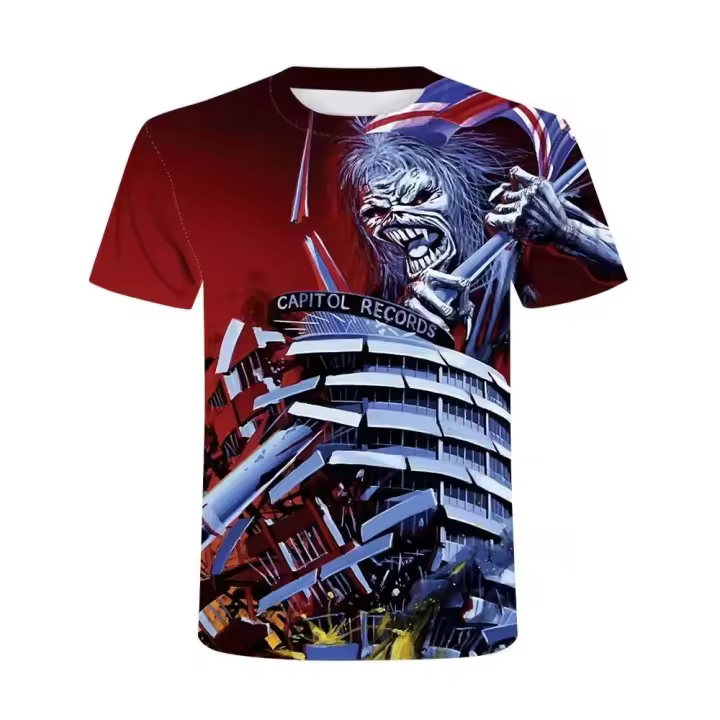 Camisetas con estampado 3d de talla grande para hombre y mujer, Rock Street, informal, Heavy Metal, deportes, secado rápido, transpirable - 1