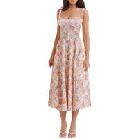 Vestido francés Floral para mujer, novedad de verano, con tirantes de alta costura, espalda descubierta, picante, 2025 - details 2