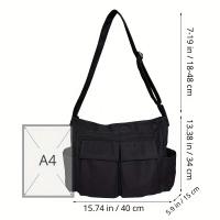 Bolso de hombro de lona para ropa de trabajo, bandolera Retro de gran capacidad, nuevo bolso de mensajero para clase de estudiante - details 3