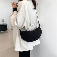 Bolso Cruzado Semi-Luna Bolso de Hombro de Pana Casual para Mujeres Bolso de Mano de Viaje de Color Sólido - details 19