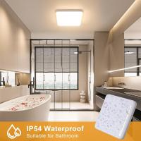 Goeco LED Plafón Luz de Techo de 3600LM, Luz Cálida 3000K, Impermeable IP54, Montaje Semi-flush, Luz para Baño Cocina - details 1