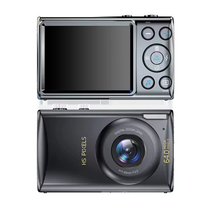 Cámara Digital Compacta y Portátil de 64MP 1080P FHD Pantalla de 3.0 pulgadas, Zoom Digital de 18X, Tarjeta TF de 32GB Ideal para E-commerce - 1