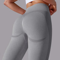 Hamidou-Pantalones deportivos sin costuras para mujer, mallas de Yoga de cintura alta, ropa de gimnasio, entrenamiento de glúteos de burbujas, pantalones para correr, Leggings de gimnasio con levantamiento de caderas - details 6