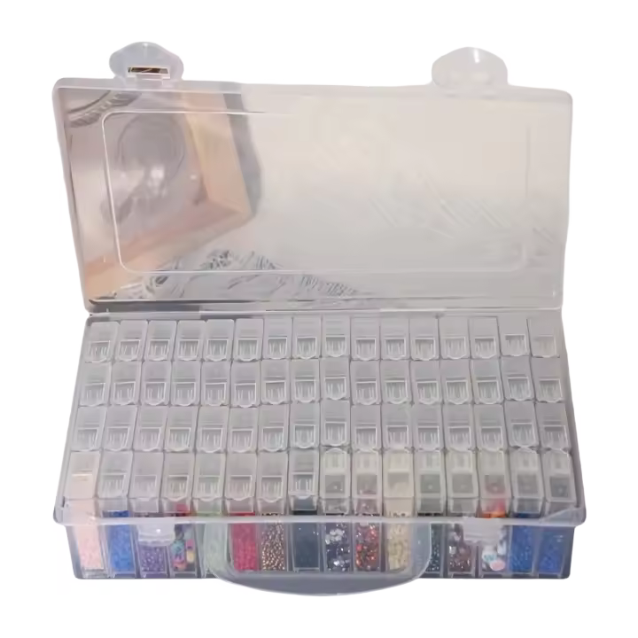 Caja De Almacenamiento Para Bricolaje Zuasnhihua 32/40/42/48/56/64pcs Con Cuentas De Diamante Pendientes Joyería Accesorios Contenedor De Arte - 1