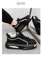 Papá zapatos versátiles casual zapatos deportivos Guochao hombres 2025 nuevos hombres de suela gruesa superficie de cuero aumentando zapatos blancos. - details 18