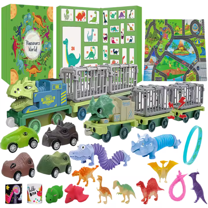 Calendario de Adviento de dinosaurio para niños, juguetes de dinosaurios, regalos de Navidad para niños y niñas, 2024 - 1