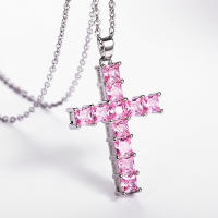 Nuevos Colgantes de Moda Colgante de Cruz de Jesús de Cristal Multicolor Dorado - details 2