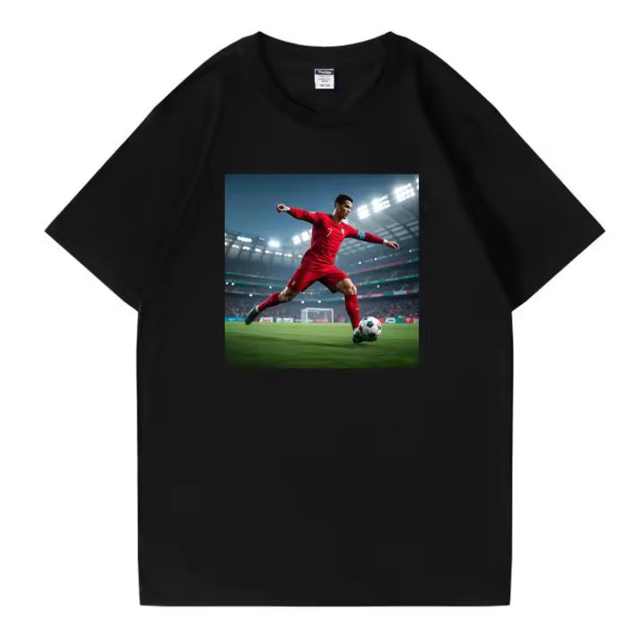 2025 camiseta para hombre camiseta negra de algodón puro camisetas Ronaldo camiseta de fútbol blanca última novedad - 1