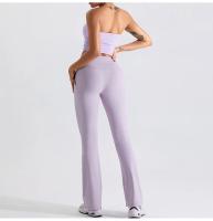 Pantalones de Yoga con Campana de Bollo Set Cintura Elástica Deportes Ajustados Pantalones de Gimnasio de Cintura Alta Estilo Slim Material de Nailon Temporada de Otoño/Invierno - details 18
