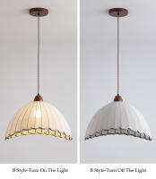 LEFANGXING Lámpara de Dinería de Tela Retro Estilo Wabi-sabi para Dormitorio, Tienda de Ropa, Sala de Estar Luz de Alumbramiento de Lino y Algodón Zen Crema - details 8