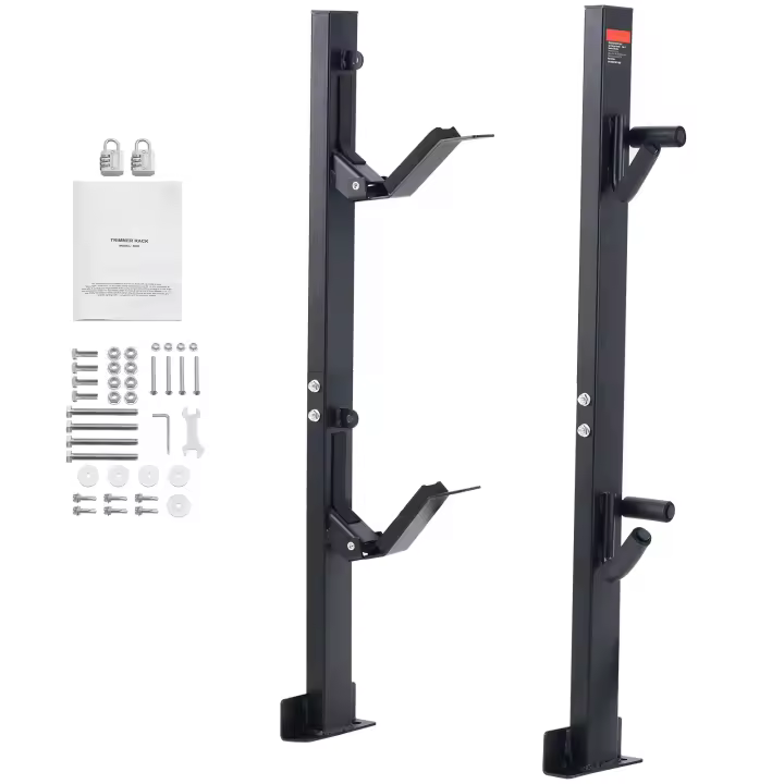 SucceBuy Trimmer Rack, 2 lugares Weeder Trimmer Rack, Trim Holder Trailer Rack Carrier con cerradura de contraseña de aleación de zinc, par - 1