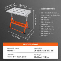 SucceBuy Mesa de soldadura de 36" x 24", banco de trabajo resistente con capacidad de 800 libras, mesa de trabajo de acero con orificios de fijación de 0,63", almohadillas antideslizantes para los pies - details 2