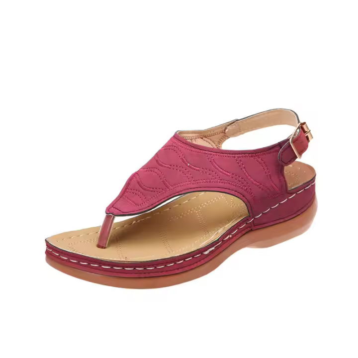 Sandalias de cuña con clip en la punta para mujer, verano 2025 - 1