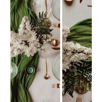 Elegante Mantel de Mesita Rosa Paño de Cena Vintage de 90x300 cm para Bodas, Fiestas, Cumpleaños, Bautizos, Comuniones - details 2