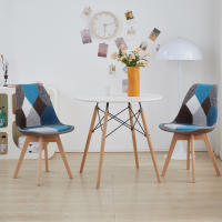 EGOONM-Sillas de comedor modernas con patas de madera maciza, muebles para el hogar, sillas de Bar, ocio, oficina, Patchwork, 4 piezas por juego - details 9