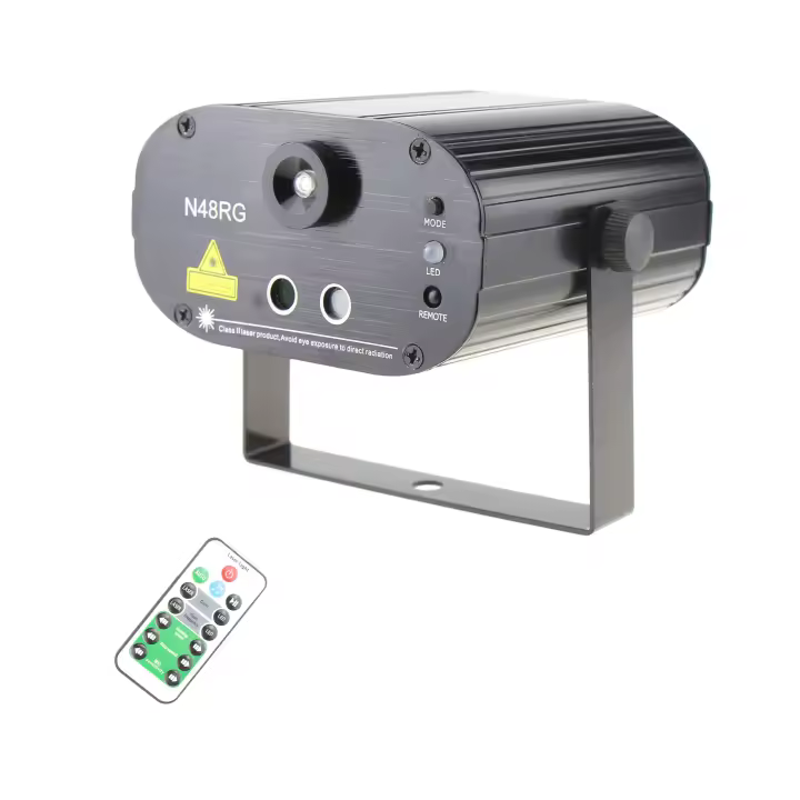 ESHINY Remote R&G Laser 24 Patterns Projector Effect Light Blue Led Bar DJ Dance Shop Holiday Disco Family Party Show T122D3 - 1