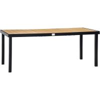 Mesa de Comedor Exterior de Aluminio Tamaño para 8 Personas con Encimera de Listones para Balcón Terraca 190x90x74 cm Negro - details 9