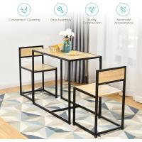 3 Piezas, 1 Mesa de Comedor con 2 Sillas, Conjunto de Comedor Pequeño para 2 Personas, Diseño Ahorro Espacio, Juego de Bistró para Bar, Balcón (Natural) - details 7