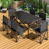Mesa plegable de exterior con bolsillo de malla, mesa metálica portátil para viajar, adecuada para camping, pesca, etc. - details 1