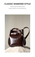 Bolso de hombro vintage de cuero genuino para mujeres, bolso tipo cubo de alta gama, bolso cruzado de piel de vaca de capa superior, bolso cruzado para mujeres - details 12