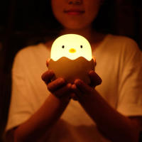 Sensor táctil de huevo de pollo de silicona, luz LED nocturna para niños y bebés, carga USB, lámpara de noche de ambiente romántico - details 8