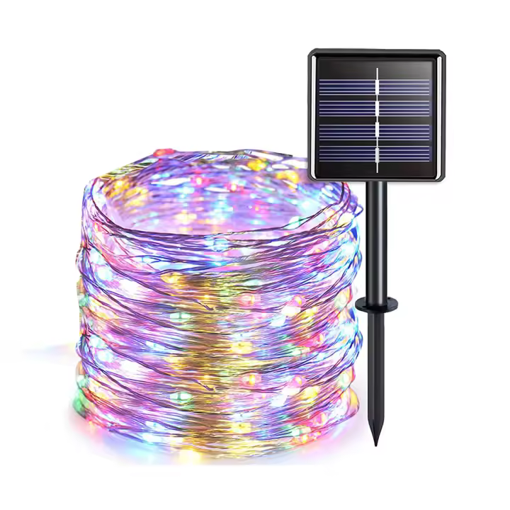 Guirnalda de luces LED Solar para exteriores, lámpara de alambre de cobre impermeable para jardín, patio, árbol, fiesta de Navidad, 8 modos, 300/200 - 1