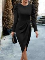 Ropa de mujer elegante de talla mediana, color liso, corte, elástico, tendencia Y2K de alta calidad - details 7