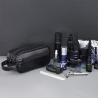 Bolsa de lavado de cuero portátil con múltiples bolsillos para hombre, bolsa con cierre de gran capacidad para almacenamiento de cosméticos, bolsa de maquillaje de mano impermeable para viajes - details 10