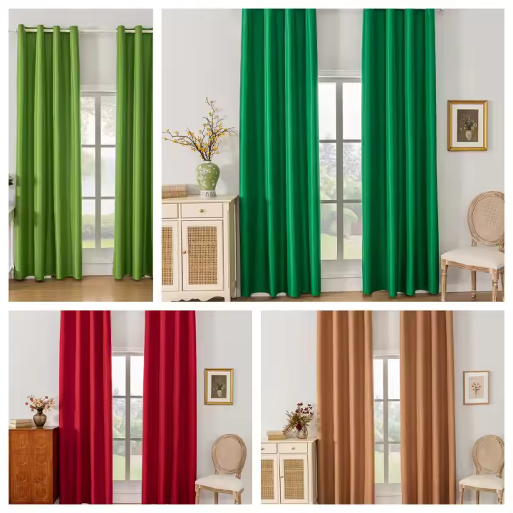 Cortina de Sombra Elegante de Color Verde 100% Sombra Compra 1 Obtén 1 Gratis - 1