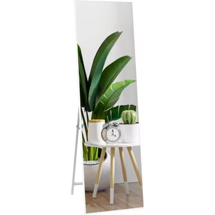Pie Cuerpo Entero 150x51 cm, Espejos Grandes de Pared Rectangulares con Soporte para Colocar de Pie o Colgado, Adecuado para Dormitorio Vestidor Recibidor - 1