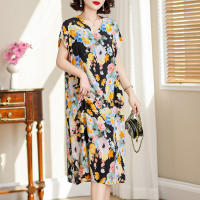 Elegante Vestido de Verano 2024 Estilo Vintage Suelto para Mujeres Cuello en V Casual - details 5