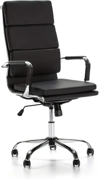 Sillón de Oficina Morgan reclinable Taupe, Piel sintética, Silla ejecutiva con reposacabezas y conjín engrosados, Altura Ajustable, Diseño ergonómico - 1