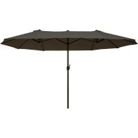 Parasol Doble para Jardín Sombrilla Gigante Anti UV con Manivela Tamaño 4,55x2,65x2,38 m Color Gris - details 0