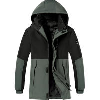 Chaquetas de invierno para hombre, parka gruesa con capucha extraíble, Color sólido, a prueba de viento, Bolsillo grande, novedad de 2024 - details 1
