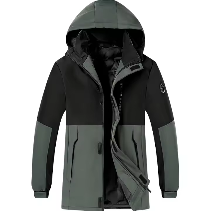 Chaquetas de invierno para hombre, parka gruesa con capucha extraíble, Color sólido, a prueba de viento, Bolsillo grande, novedad de 2024 - 1