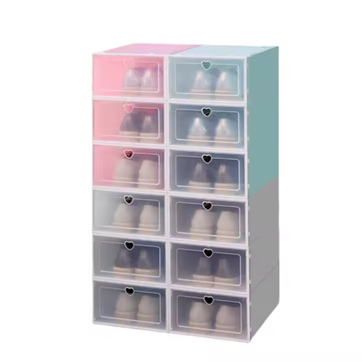 Caja de almacenamiento de zapatos de plástico, organizador transparente, multiusos - 1