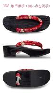 sh tradicional, zuecos Geta de madera, chanclas, sandalias al aire libre, anime japonés oriental floral, cosplay, paulownia mujer - details 2
