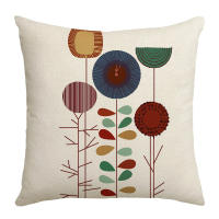 Juego de 4 Fundas decorativas para Sofá, Cojines florales de Lino , para Sofá, Cama, Coche, Hogar, 45x45cm - details 1
