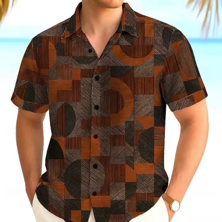 Conjuntos de camisetas para hombre, estampado de entramado de dibujos animados, pantalón corto informal de verano, jersey de manga para exteriores, ropa de gran tamaño para hombre, camiseta, pantalones, dos piezas - 1