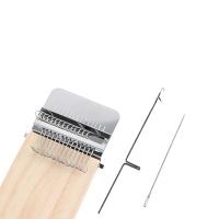 Parches de trenzado de madera rectangulares, accesorios de costura DIY, máquina de zurcir, telar, herramienta de tejido, herramienta textil - details 2