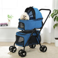 Carrito para mascota, plegable,para perros y gatos, con ruedas giratorias de 360 grados y cinturón de seguridad - details 3