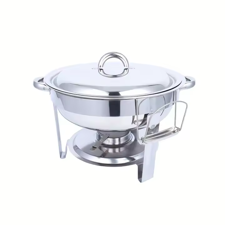 Juego de calentador de Buffet de platos de frotamiento de acero inoxidable de 4L, Ideal para restaurante, Hotel y uso comercial de cocina - 1
