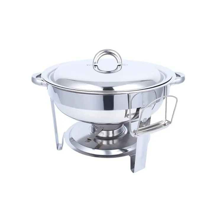 Juego de calentador de Buffet de platos de frotamiento de acero inoxidable de 4L, Ideal para restaurante, Hotel y uso comercial de cocina - 1