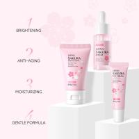 3 unids/set Japón Sakura cuidado de la piel conjunto coreano cara suero crema de esencia hidratante reparación crema de ojos cosméticos cuidado de la piel conjunto - details 7