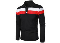 Polo de golf para hombre, camiseta a rayas de manga larga con solapa, ropa deportiva transpirable, primavera y verano - details 5