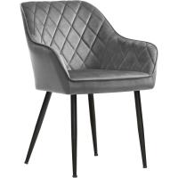 Silla de Comedor de Terciopelo Silla de Cocina con Respaldar Carga Máx. 120 kg Patas de Metal - details 21