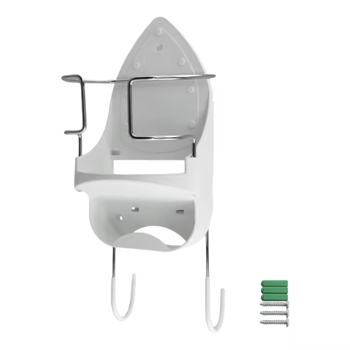 Colgador de tabla de hierro para pared, soporte de hierro eléctrico, organizador de almacenamiento, estante con ganchos extraíbles, 2 - 1