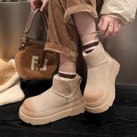 Botas de Nieve de Piel Escarchada Zapatos de Algodón Cálidos y Gruesos para Mujer, Temporada de Invierno 2025 - details 4