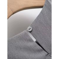 OUWU- Mini Vestido Gris Primavera 2025 Manga Corta Cuello Redondo Oficina para Casual Staple Uste Elástico Traboo Ocio Esencial - details 10